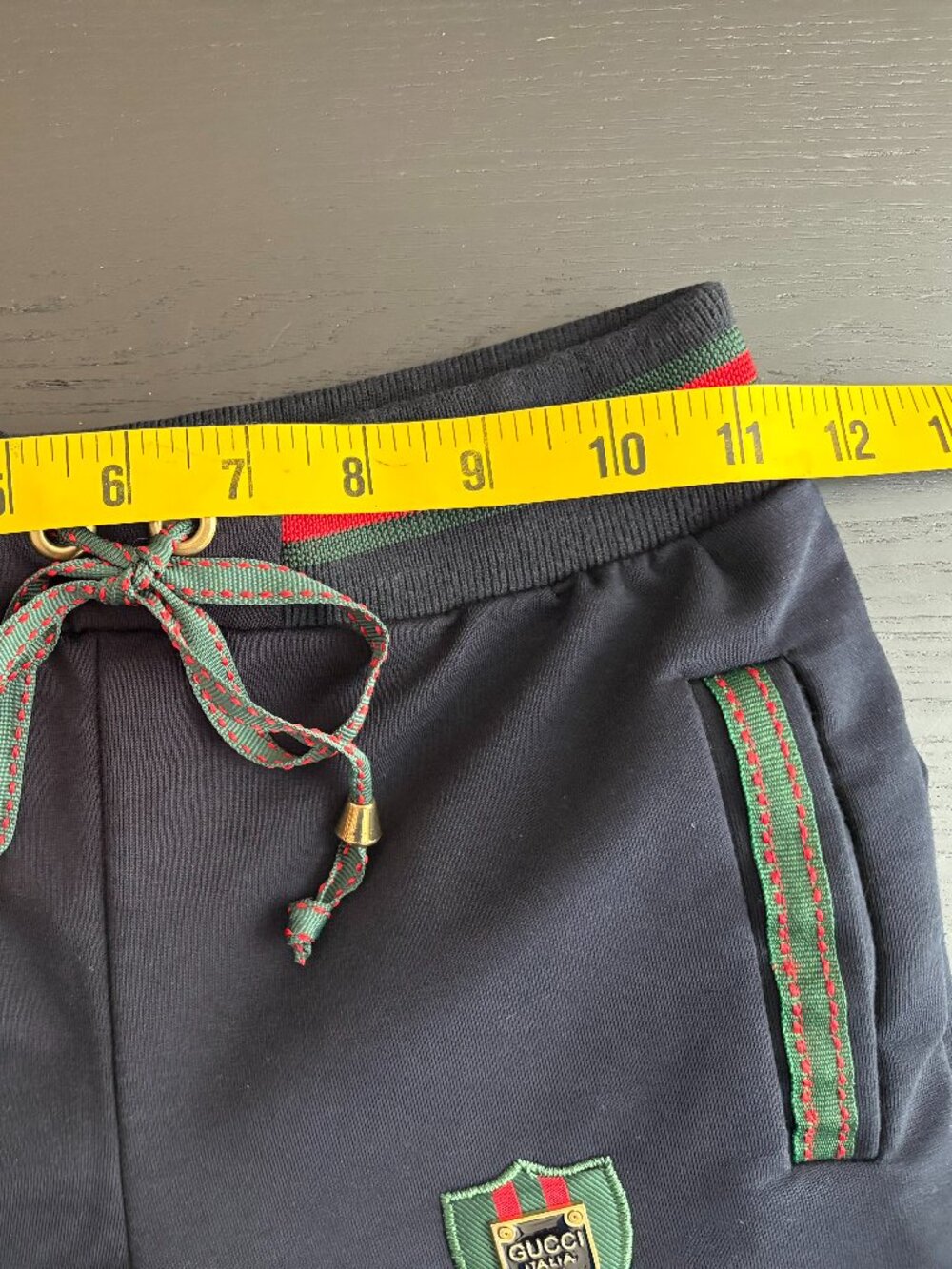 Boys European Style Jogger Pants Navy Green Red Trim Size 146-152 - Picture 6 of 7